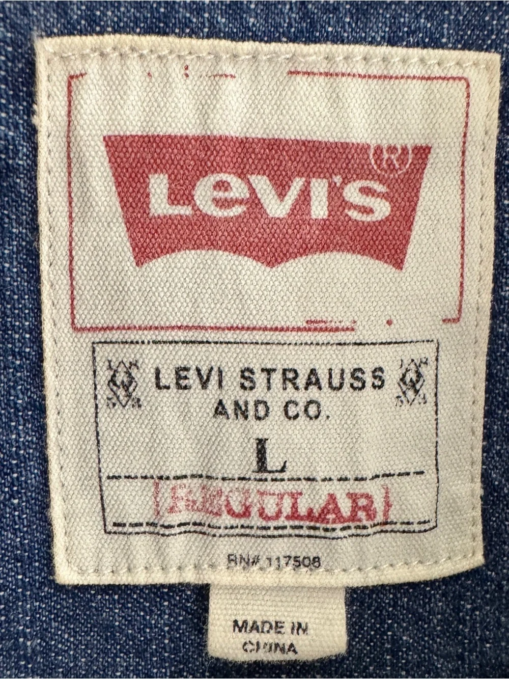 Levi’s Denim Button Up Shirt Jacket Size Large Vintage